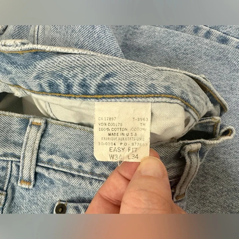 VTG 90s GAP Jeans Easy Fit USA Made Mens 34x34 Medium Wash Straight High Waist - Picture 9 of 12
